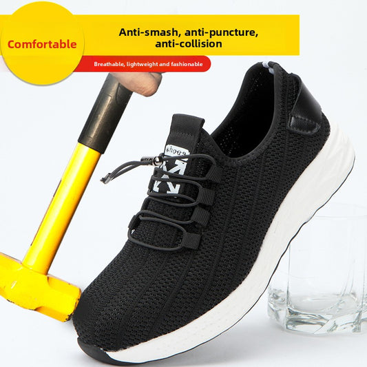 Automatic lacing anti-crush safety shoes