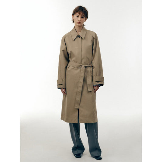 Women's Loose Mid-Length Cotton Windbreaker Jacket