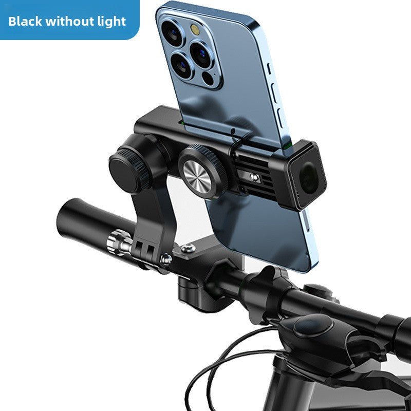 Bicycle flashlight anti-shedding mobile phone stand