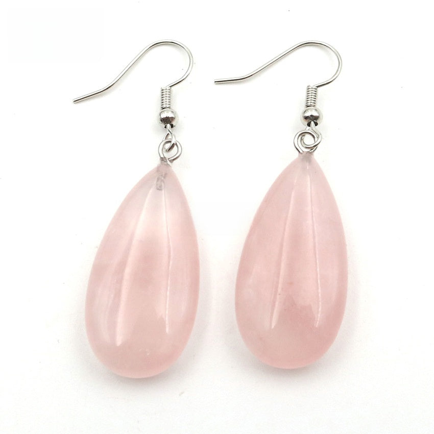 Natural Crystal Drop Earrings