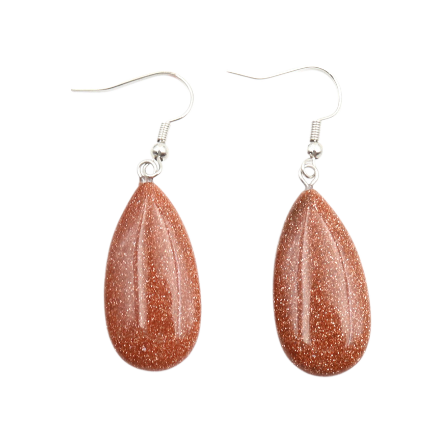 Natural Crystal Drop Earrings