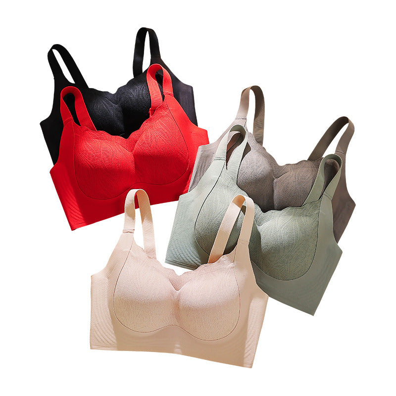 Big-breasted thin-cup lace adjustable non-magnetic women's underwear