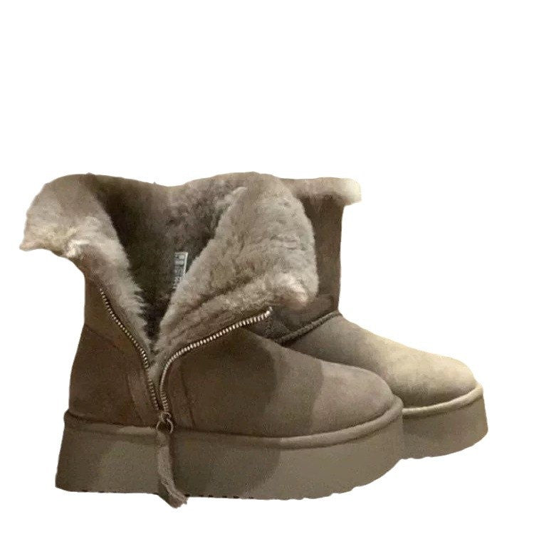 Fleece-Lined Winter Snow Boots