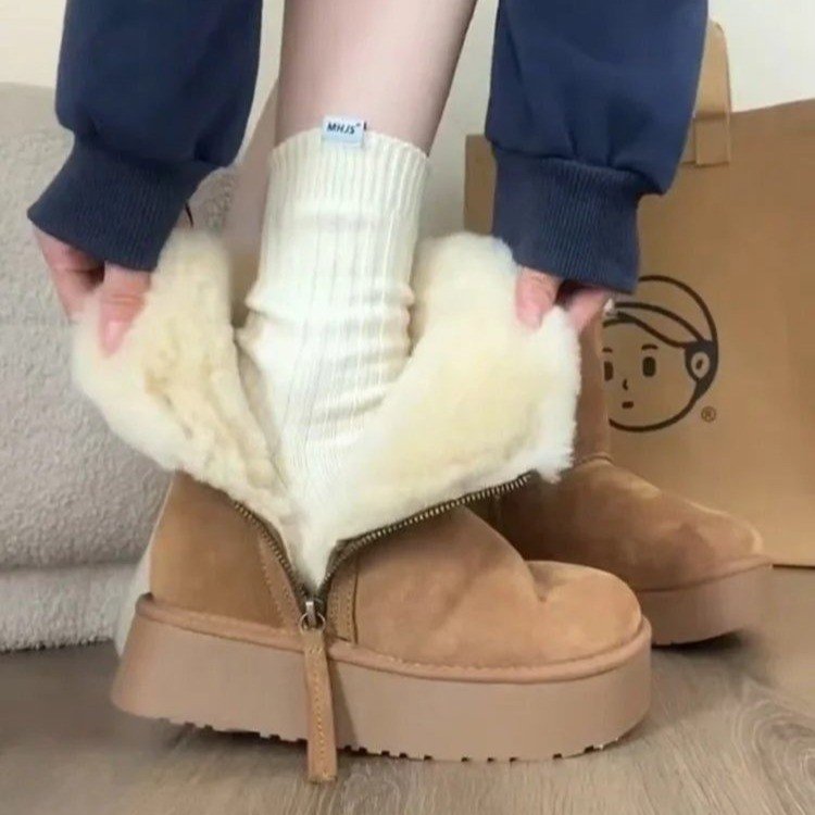 Fleece-Lined Winter Snow Boots