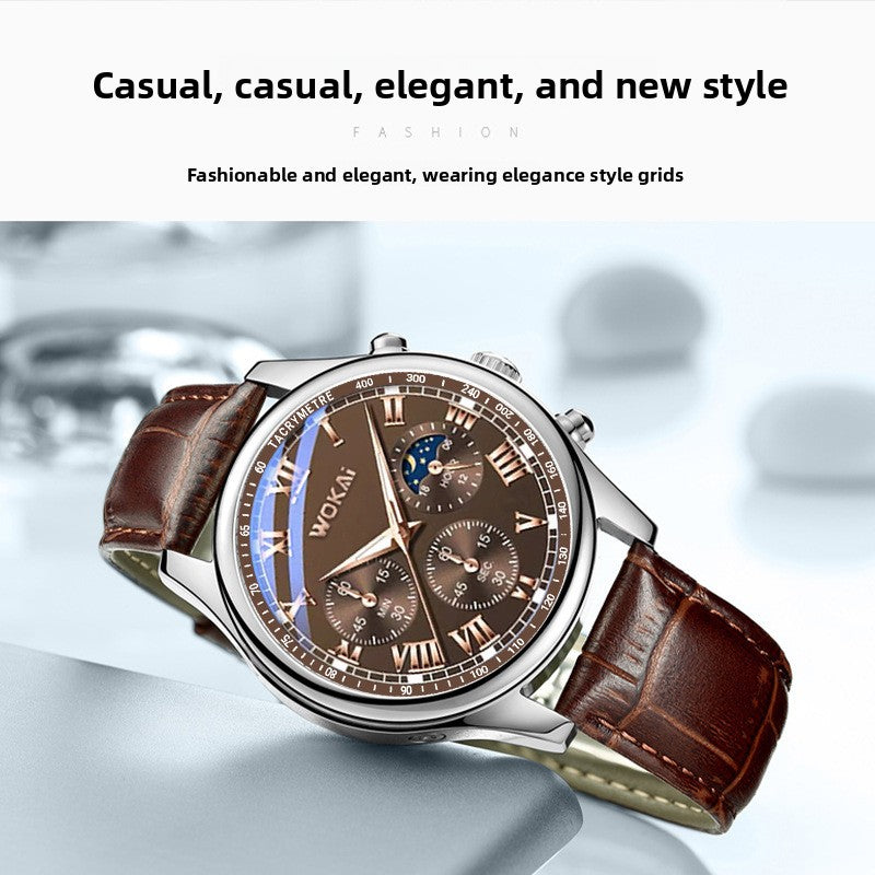 Fashion Quartz Watch with Leather Strap
