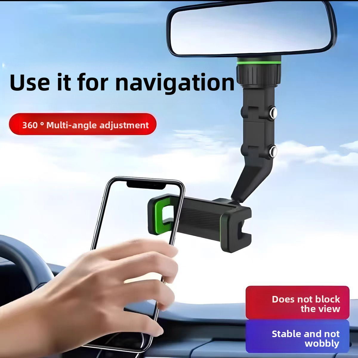 Car rearview mirror mobile phone bracket