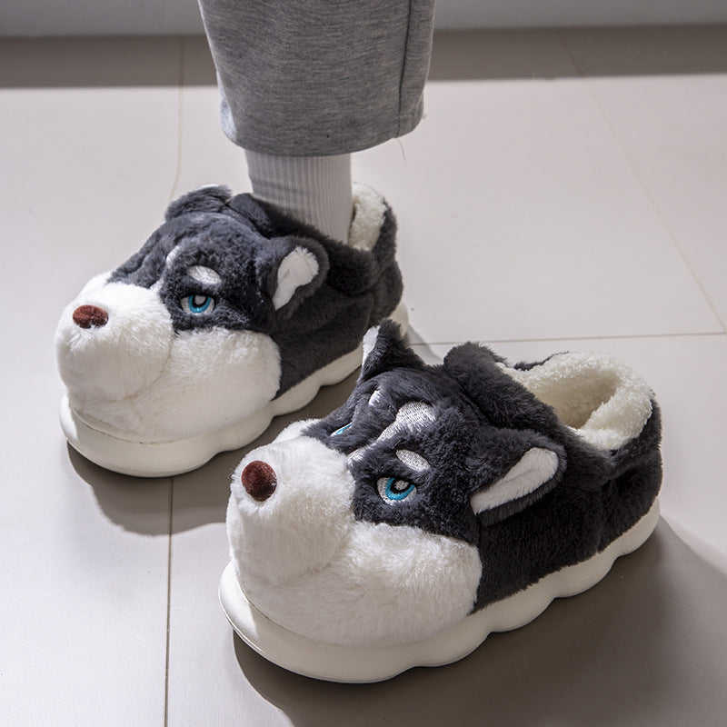 Erha Outer Wear Plush Warm Cotton Slippers for Men