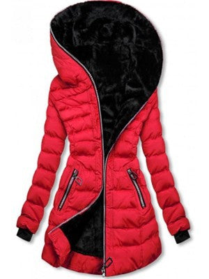 Coated long-sleeved warm fleece jacket