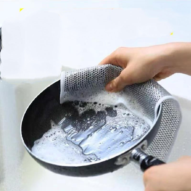 Silver Wire Kitchen Cleaning Cloth for Oil Removal