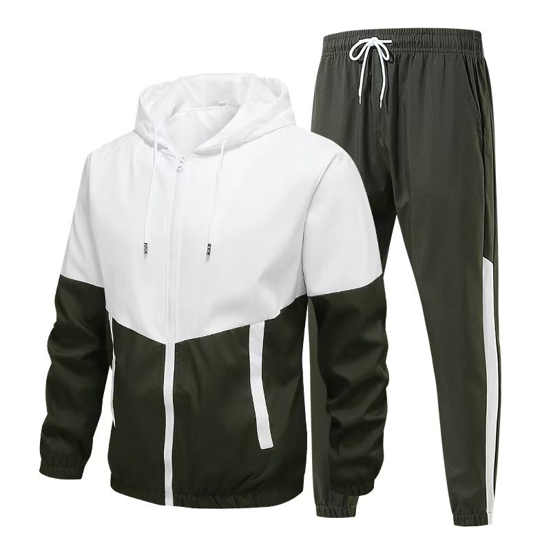 Ankle-Length Pants with Hooded Jacket Set