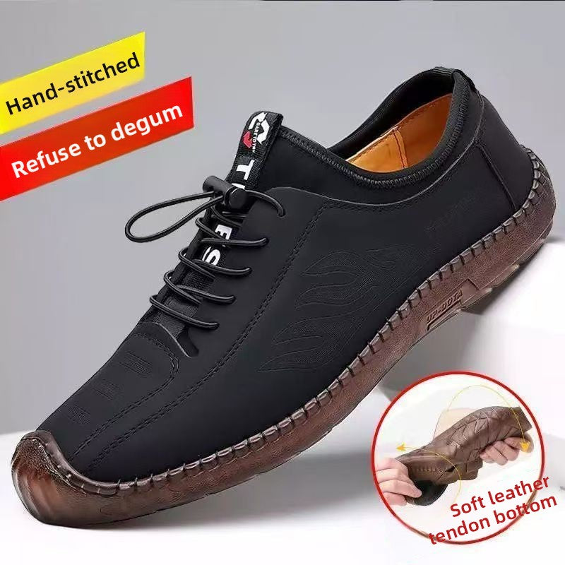 Summer men's soft leather casual shoes
