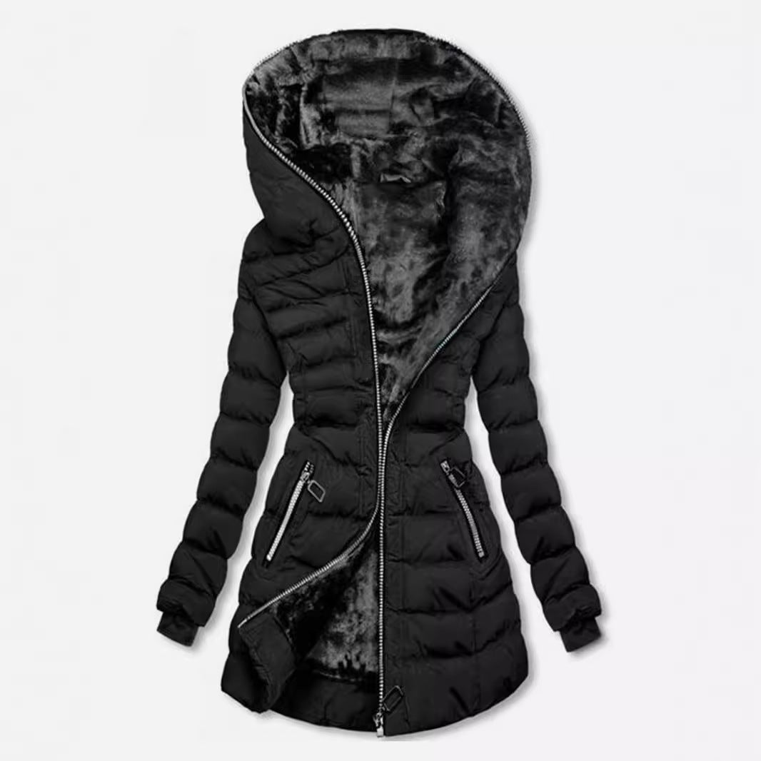 Coated long-sleeved warm fleece jacket