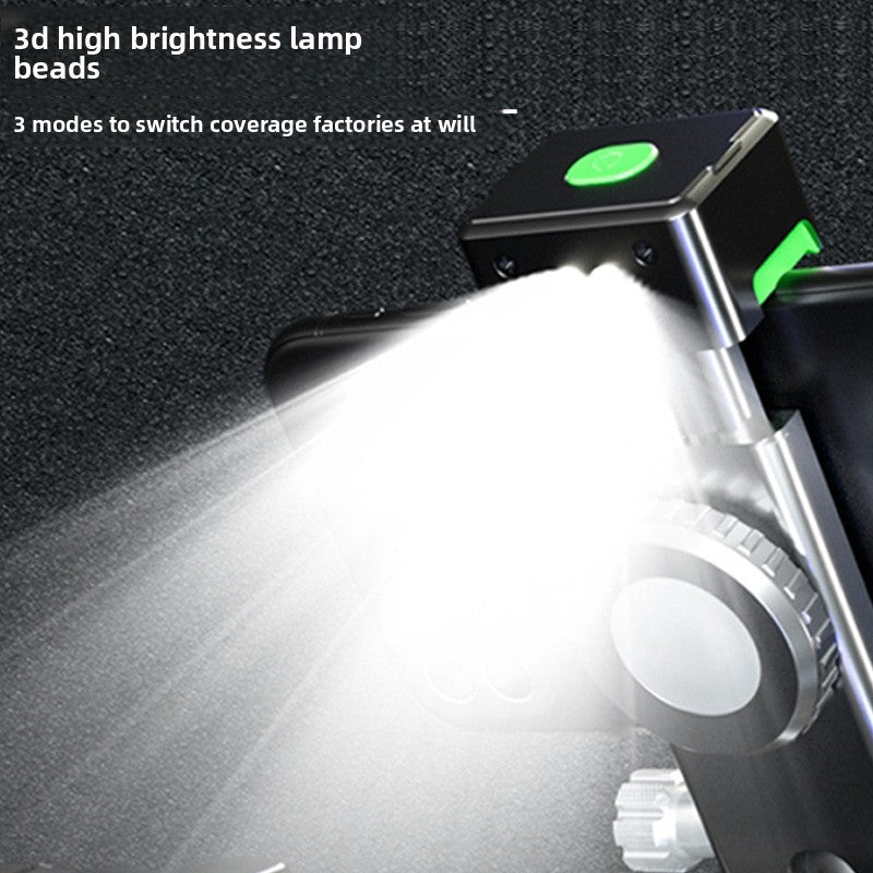 Bicycle flashlight anti-shedding mobile phone stand