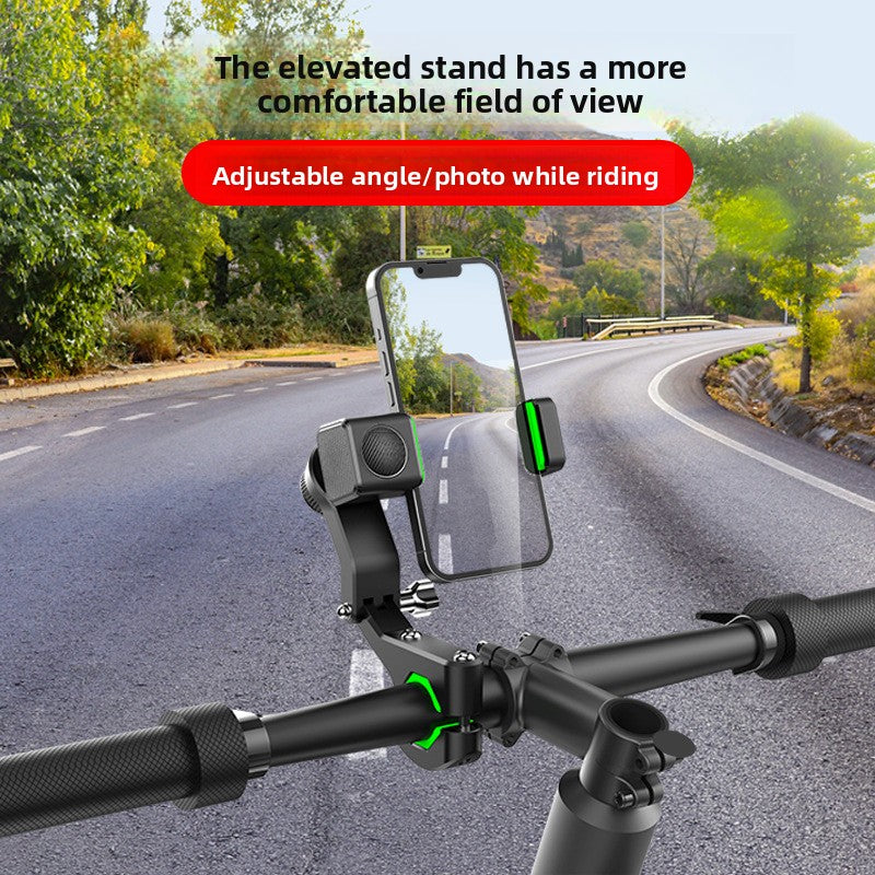 Bicycle flashlight anti-shedding mobile phone stand