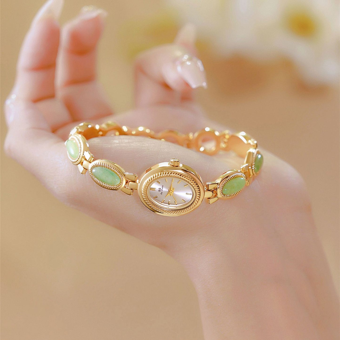 BS Natural Dongling stone and Hetian Jade high-end chain watch