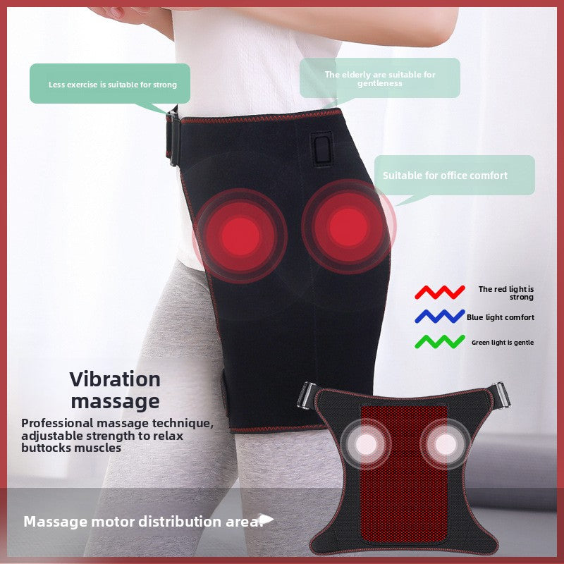 Far-infrared electric heating hip protection and massage device