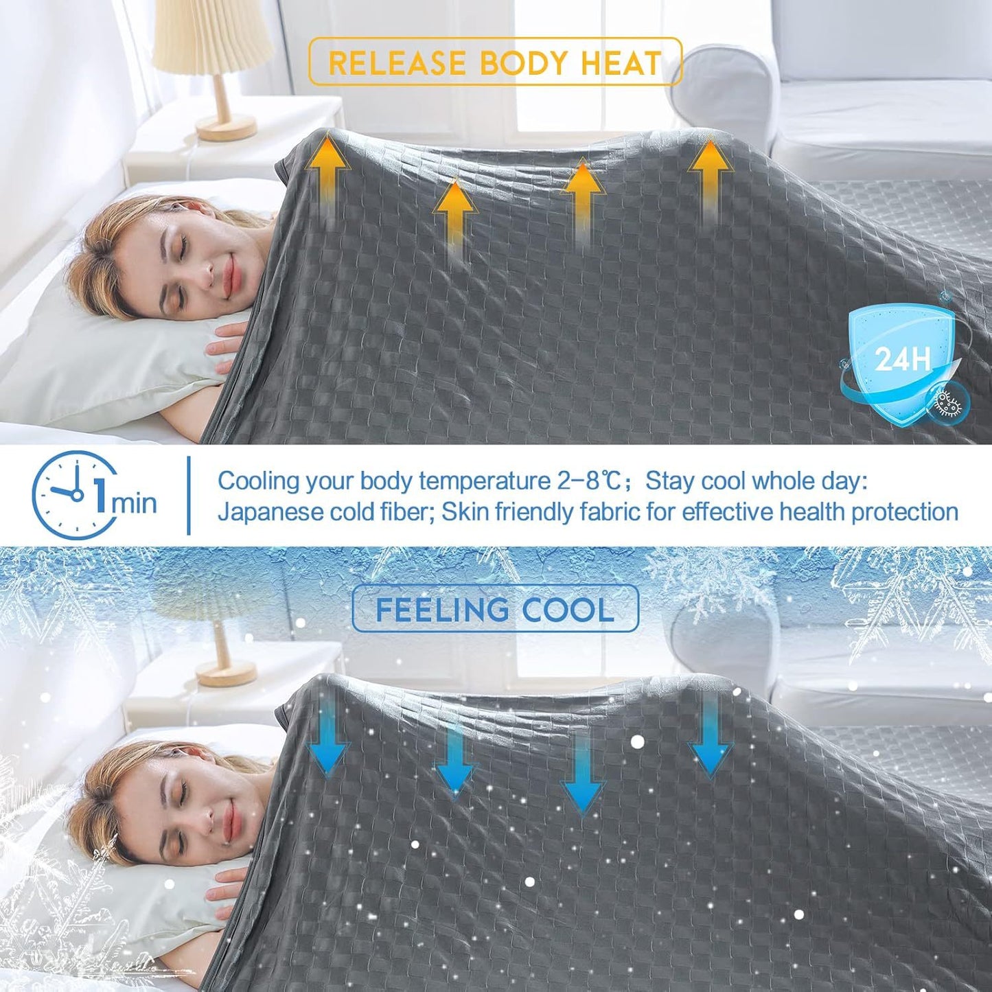 Cooling Blanket with Plaid Design