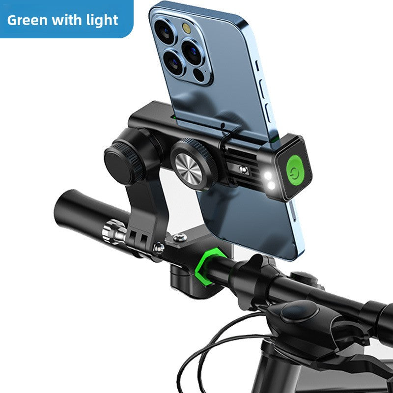 Bicycle flashlight anti-shedding mobile phone stand