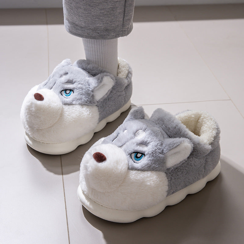 Erha Outer Wear Plush Warm Cotton Slippers for Men