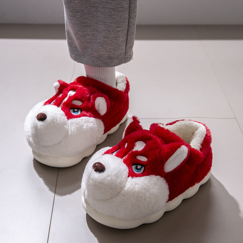 Erha Outer Wear Plush Warm Cotton Slippers for Men