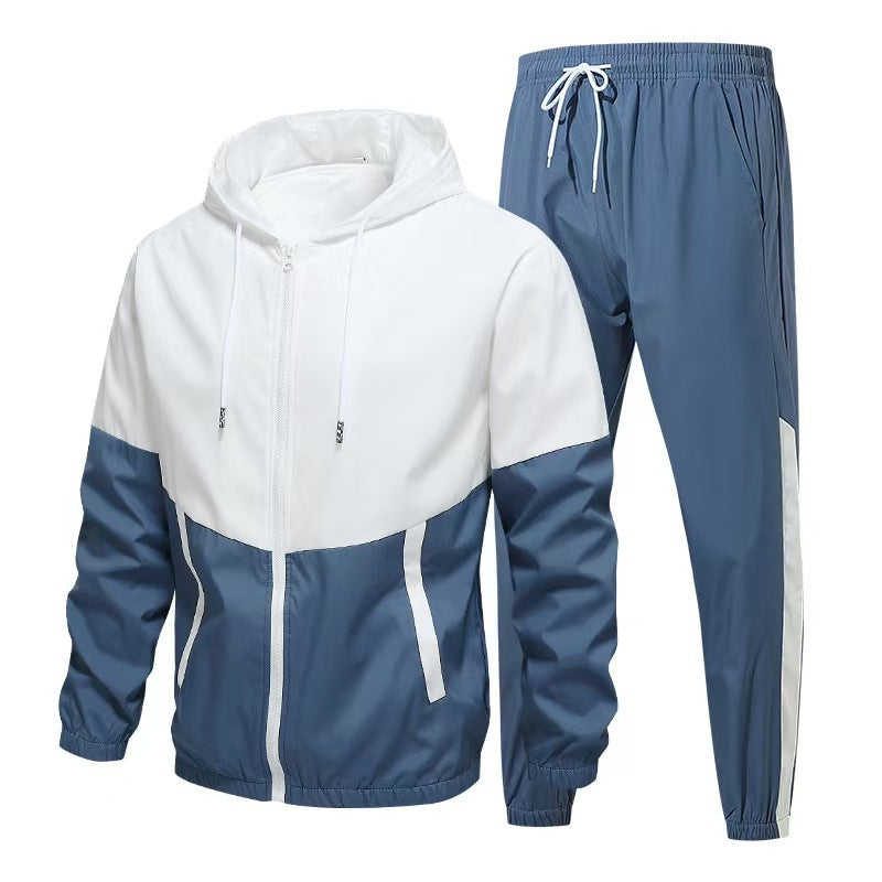 Ankle-Length Pants with Hooded Jacket Set